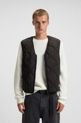 Onion-quilted gilet with water-repellent finish, Black
