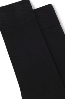 Two-pack of ribbed socks in a regular length, Black