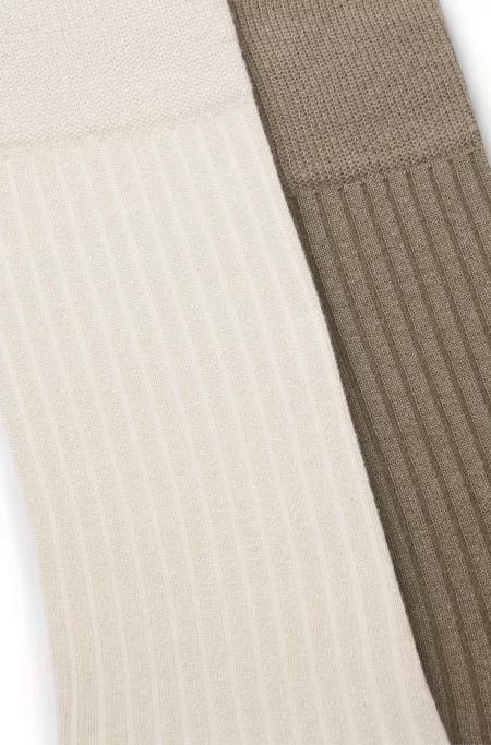 Two-pack of ribbed socks in a regular length