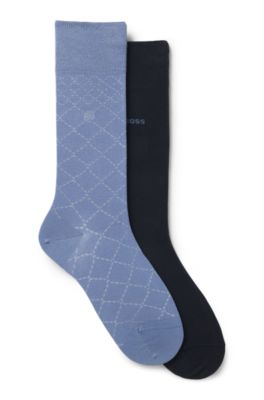 Two-pack of cotton-blend socks in a regular length, Light Blue