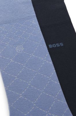 Two-pack of cotton-blend socks in a regular length, Light Blue