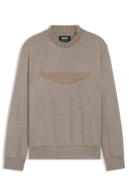 BOSS x ASTON MARTIN sweatshirt with wing detail, Light Grey