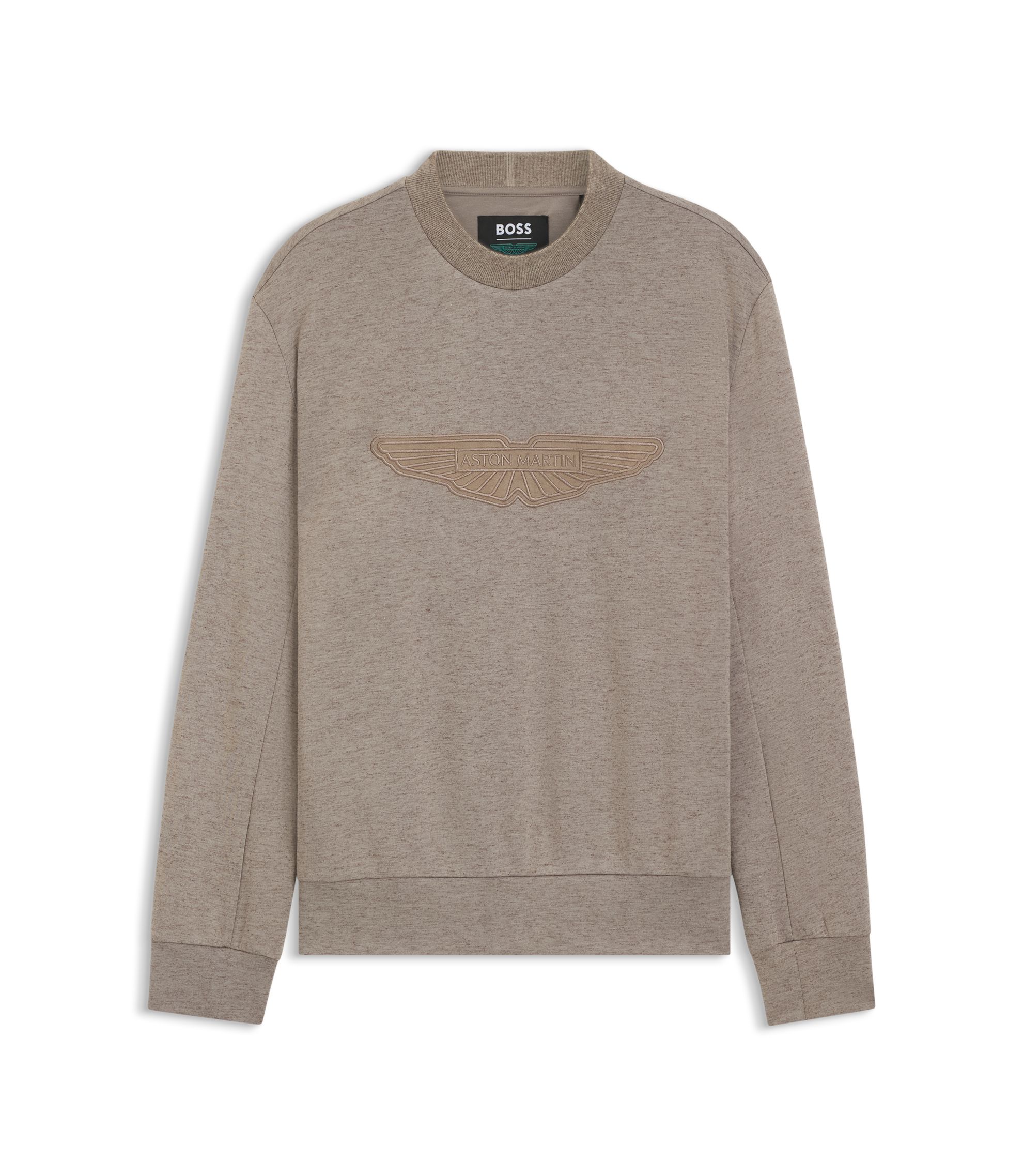 BOSS - BOSS x ASTON MARTIN sweatshirt with wing detail - Light Grey