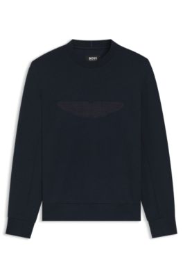 Sudadera BOSS x ASTON MARTIN con detalle de ala, Azul oscuro