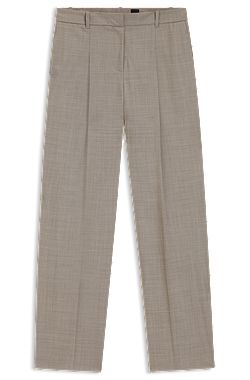 Pantalones regular fit en tejido de lana elástica de piel de tiburón