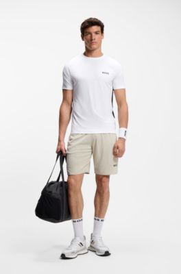 Active Camiseta slim fit en tejido multiel&aacute;stico, Blanco