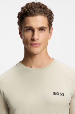 Active Camiseta slim fit en tejido multiel&aacute;stico, Beige claro