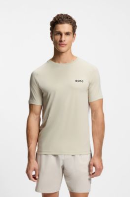 T-shirt Slim en tissu stretch &agrave; &eacute;tirement quadridirectionnel, Beige clair