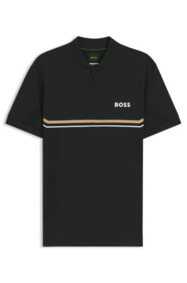 Polo con detalles anat&oacute;micos sin costuras, Negro