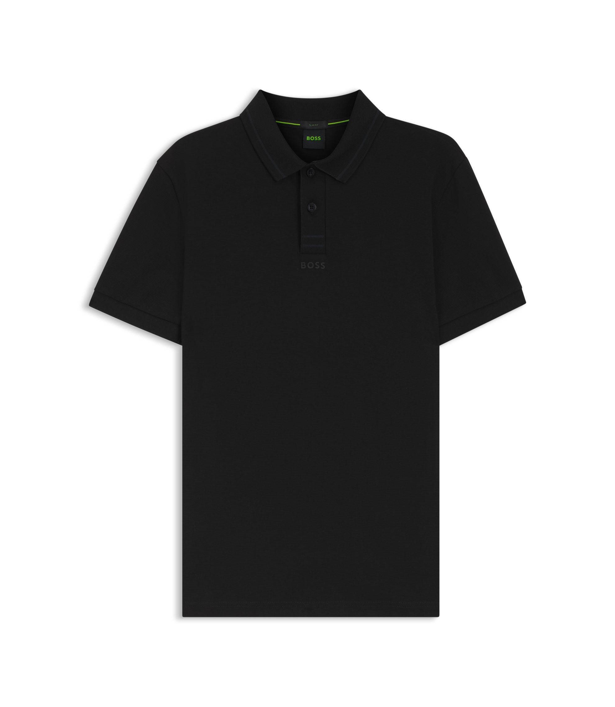 メンズウェア CLUBHAUS Buhloone Mindstate Polo - Black BOSS - Centred-logo slim-fit polo shirt in cotton piqué - Black