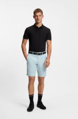 Polo Slim en piqu&eacute; de coton stretch, Noir
