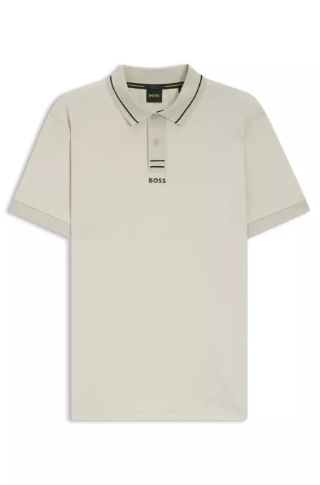 Centred-logo slim-fit polo shirt in cotton piqué