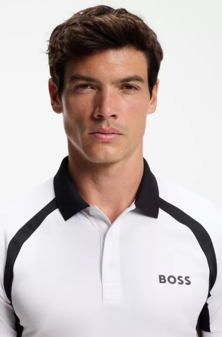 Quick-dry slim-fit polo shirt with four-way stretch