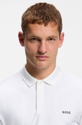 Bodymap-detail polo shirt with quick-dry performance, White