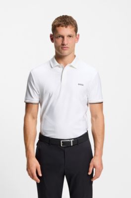 Bodymap-detail polo shirt with quick-dry performance, White