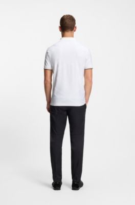Bodymap-detail polo shirt with quick-dry performance, White
