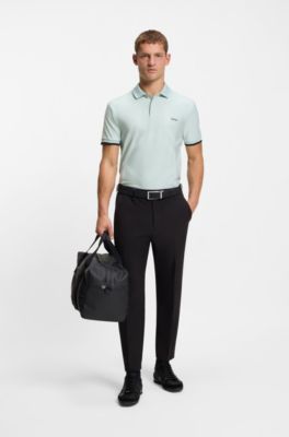 Bodymap-detail polo shirt with quick-dry performance, Turquoise