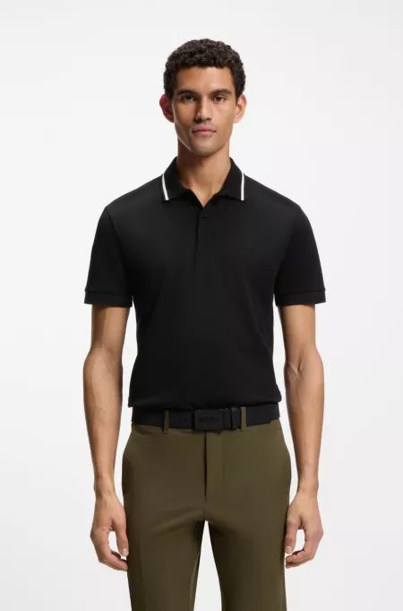 Paddy slim-fit polo shirt in interlock cotton