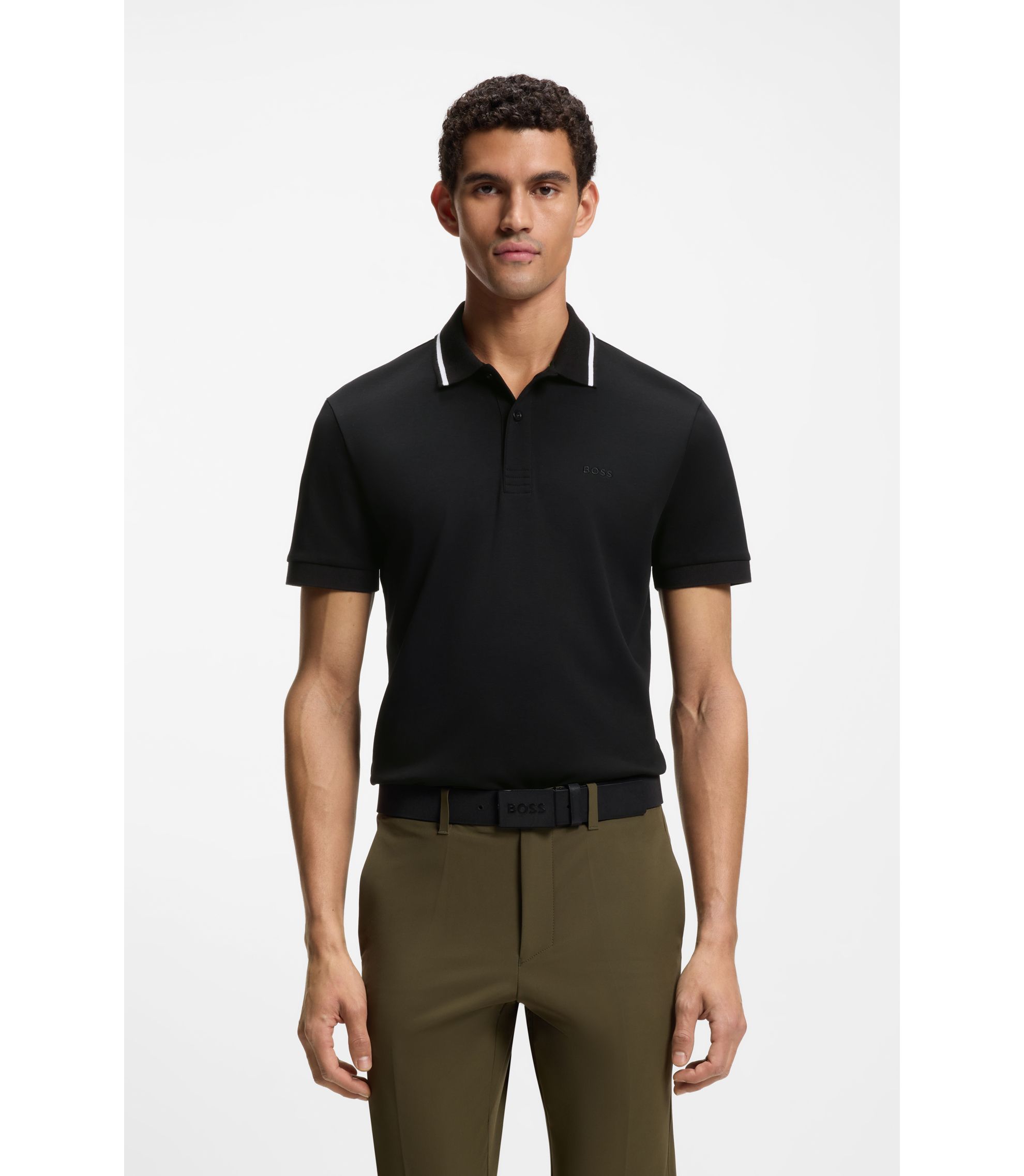 メンズウェア CLUBHAUS Buhloone Mindstate Polo - Black BOSS - Paddy slim-fit polo shirt in interlock cotton - Black