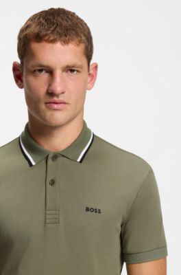 Polo Paddy slim fit de algod&oacute;n interlock, Caqui