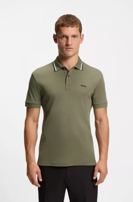 Paddy slim-fit polo shirt in interlock cotton