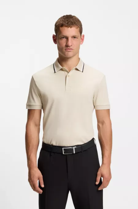 Paddy slim-fit polo shirt in interlock cotton