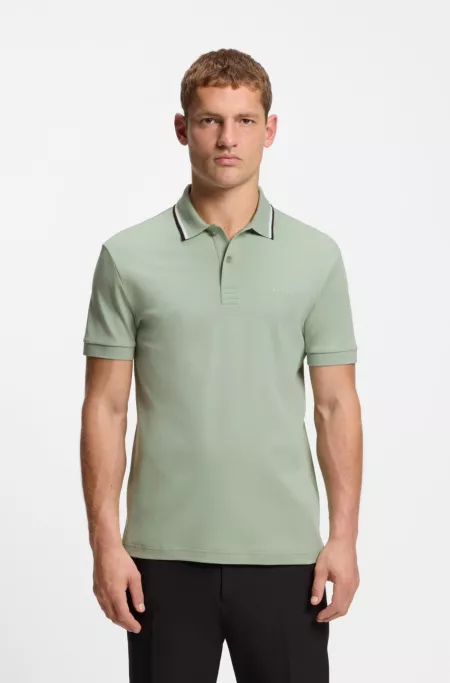 Paddy slim-fit polo shirt in interlock cotton