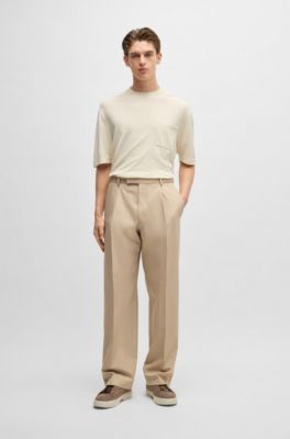 Pantalones BOSS&nbsp;x&nbsp;Shohei Ohtani en sarga de algod&oacute;n repelente al agua, Beige claro