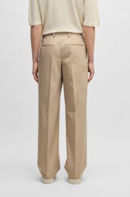 Pantalones BOSS&nbsp;x&nbsp;Shohei Ohtani en sarga de algod&oacute;n repelente al agua, Beige claro