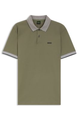 Polo Paddy en coton stretch avec gestion de l&rsquo;humidit&eacute;, Kaki