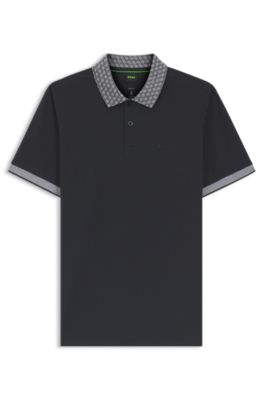 Polo Paddy en coton stretch avec gestion de l&rsquo;humidit&eacute;, Bleu fonc&eacute;