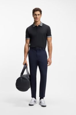 Polo Paddy en coton stretch avec gestion de l&rsquo;humidit&eacute;, Bleu fonc&eacute;