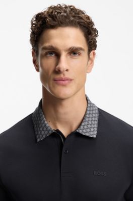 Polo Paddy en coton stretch avec gestion de l&rsquo;humidit&eacute;, Bleu fonc&eacute;