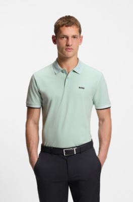 Polo Paddy de algod&oacute;n el&aacute;stico con control de la humedad, Turquesa