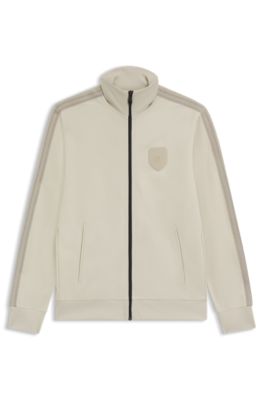 Crest-logo sweatshirt in a relaxed fit, Light Beige