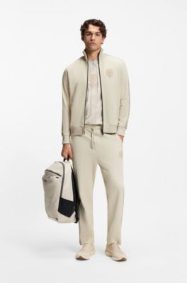 Crest-logo sweatshirt in a relaxed fit, Light Beige