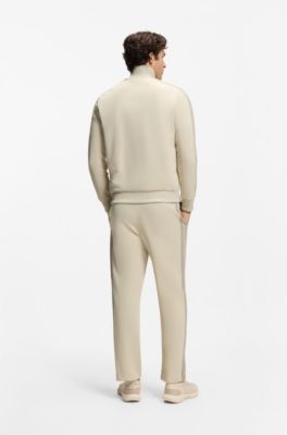 Crest-logo sweatshirt in a relaxed fit, Light Beige