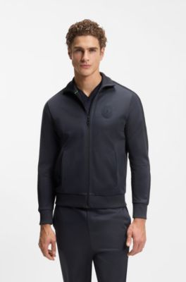 Sudadera relaxed fit con escudo con logo, Azul oscuro