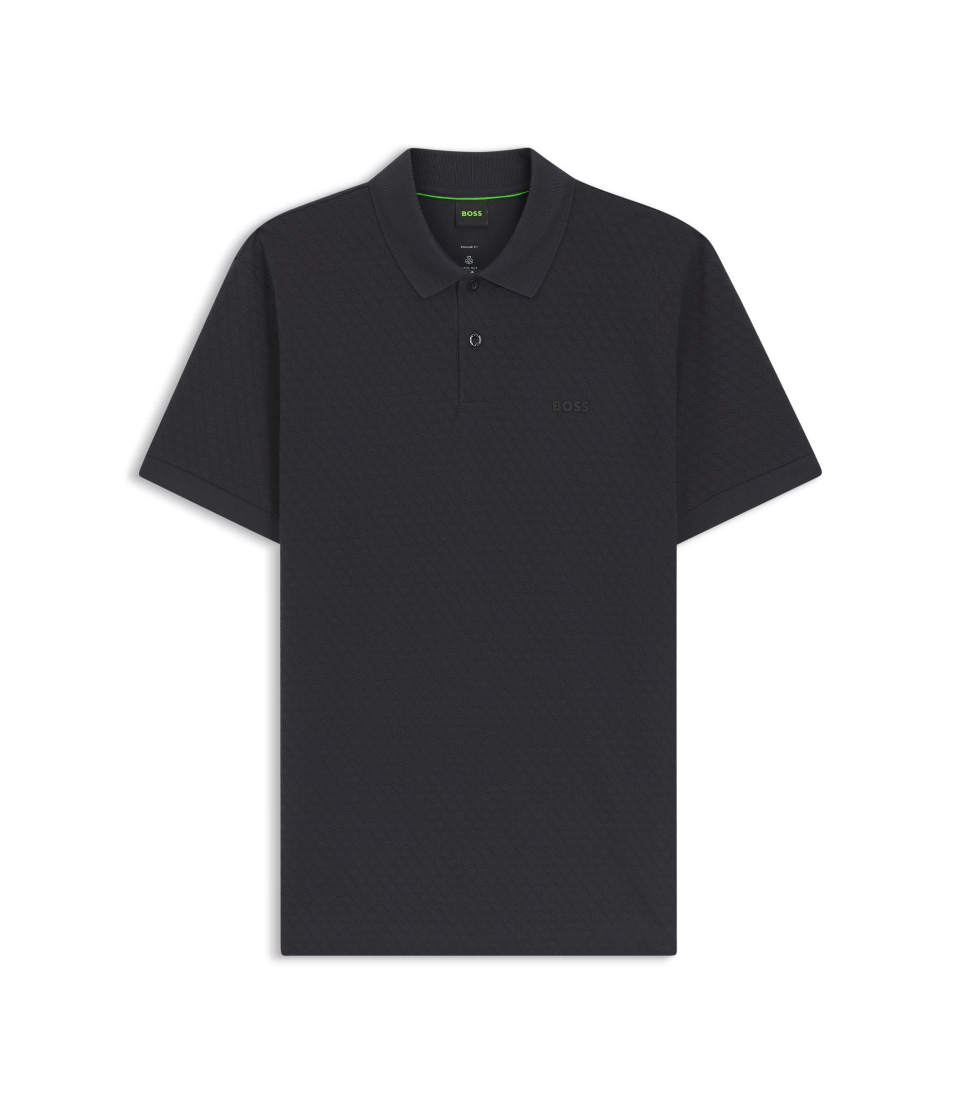 HUGO BOSS ポロシャツ XXL BOSS - Printed polo shirt in cotton piqué - Dark Blue