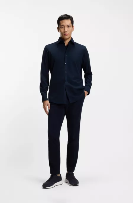 Suede-trim trainers with Double B monogram