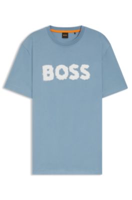 Logo-artwork T-shirt in cotton jersey, Light Blue