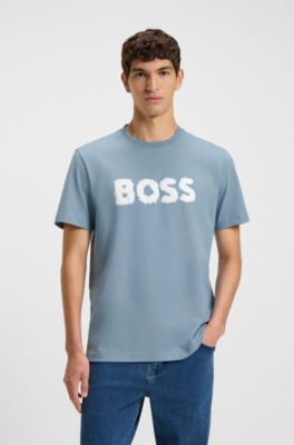 Logo-artwork T-shirt in cotton jersey, Light Blue