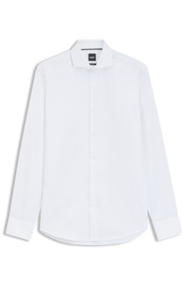 Wrinkle-resistant regular-fit shirt in Oxford cotton, White