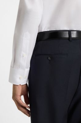 Wrinkle-resistant regular-fit shirt in Oxford cotton, White