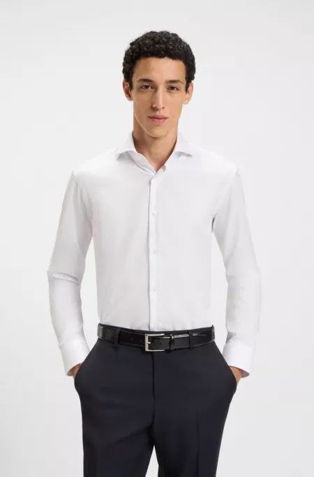 Wrinkle-resistant regular-fit shirt in Oxford cotton