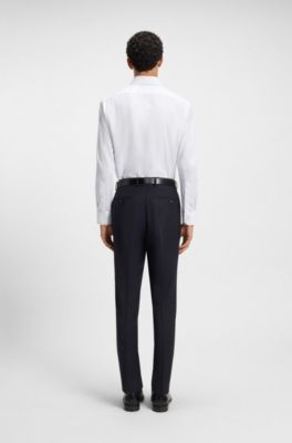 Wrinkle-resistant regular-fit shirt in Oxford cotton, White