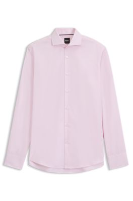 Camisa regular fit de algod&oacute;n Oxford resistente a las arrugas, Rosa claro