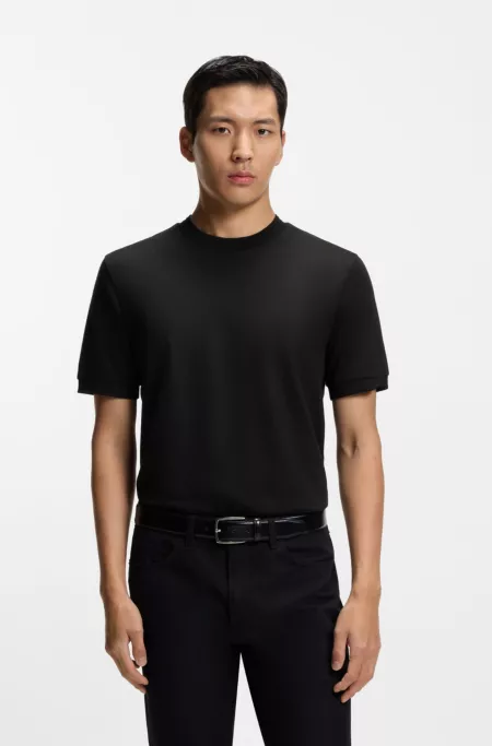 Regular-fit T-shirt in a mercerised cotton blend