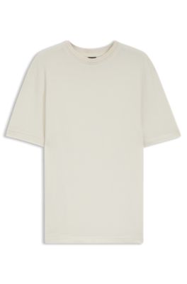 T-shirt Regular en coton m&eacute;lang&eacute; merceris&eacute;, Blanc