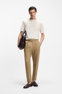 T-shirt Regular en coton m&eacute;lang&eacute; merceris&eacute;, Blanc